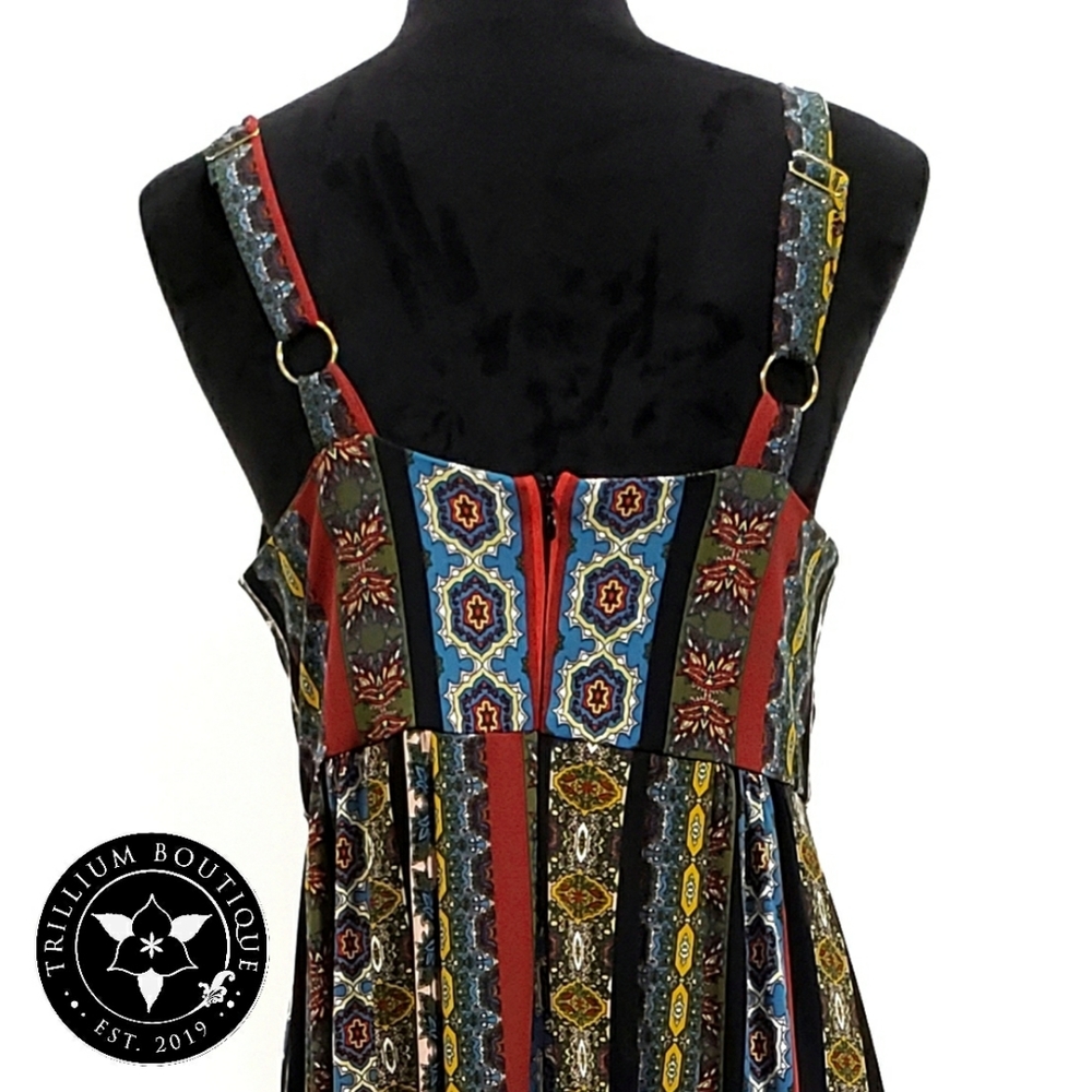 Tahari Sleeveless Tile Stripe Print Maxi Dress S - Picture 7 of 8